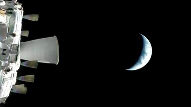 Dieses von der NASA zur Verfügung gestellte Foto zeigt die Erde aus der Perspektive des NASA-Raumschiffs Orion während des Artemis-2-Testflugs, der die Erde umkreist.
