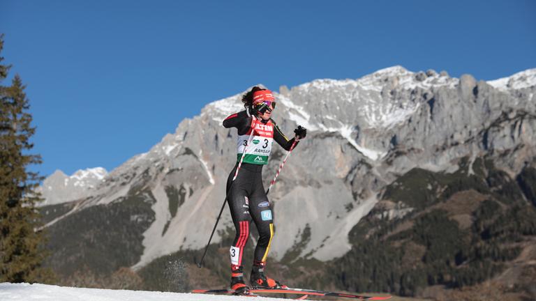 Nathalie Armbruster (Deutschland) ist in Aktion. 