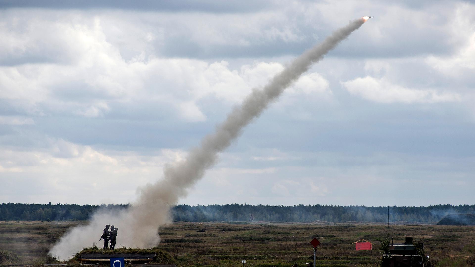 NATO-Manöver im polnischen Orzysz -Flugabwehrrakete "Piorun", aufgenommen am 17.09.2025