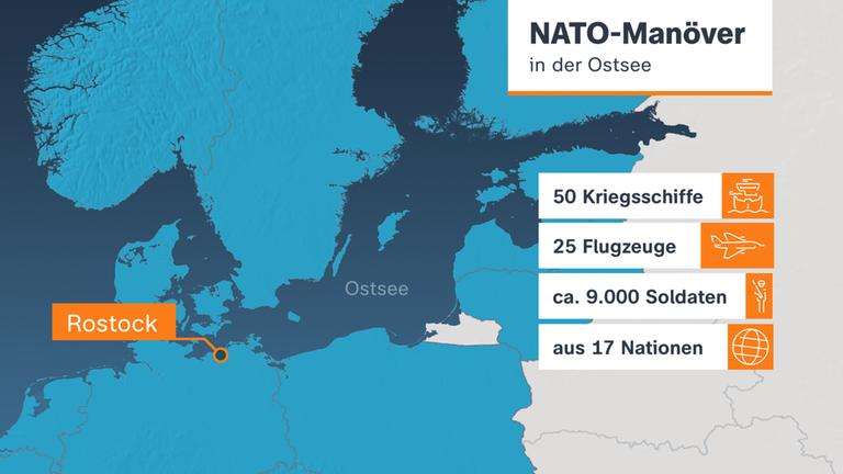 Karte NATO-Manöver in der Ostsee