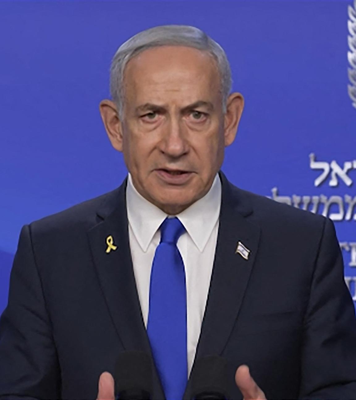 Der israelische Premierminister Benjamin Netanjahu auf einer Pressekonferenz am 13. Juni 2025.
