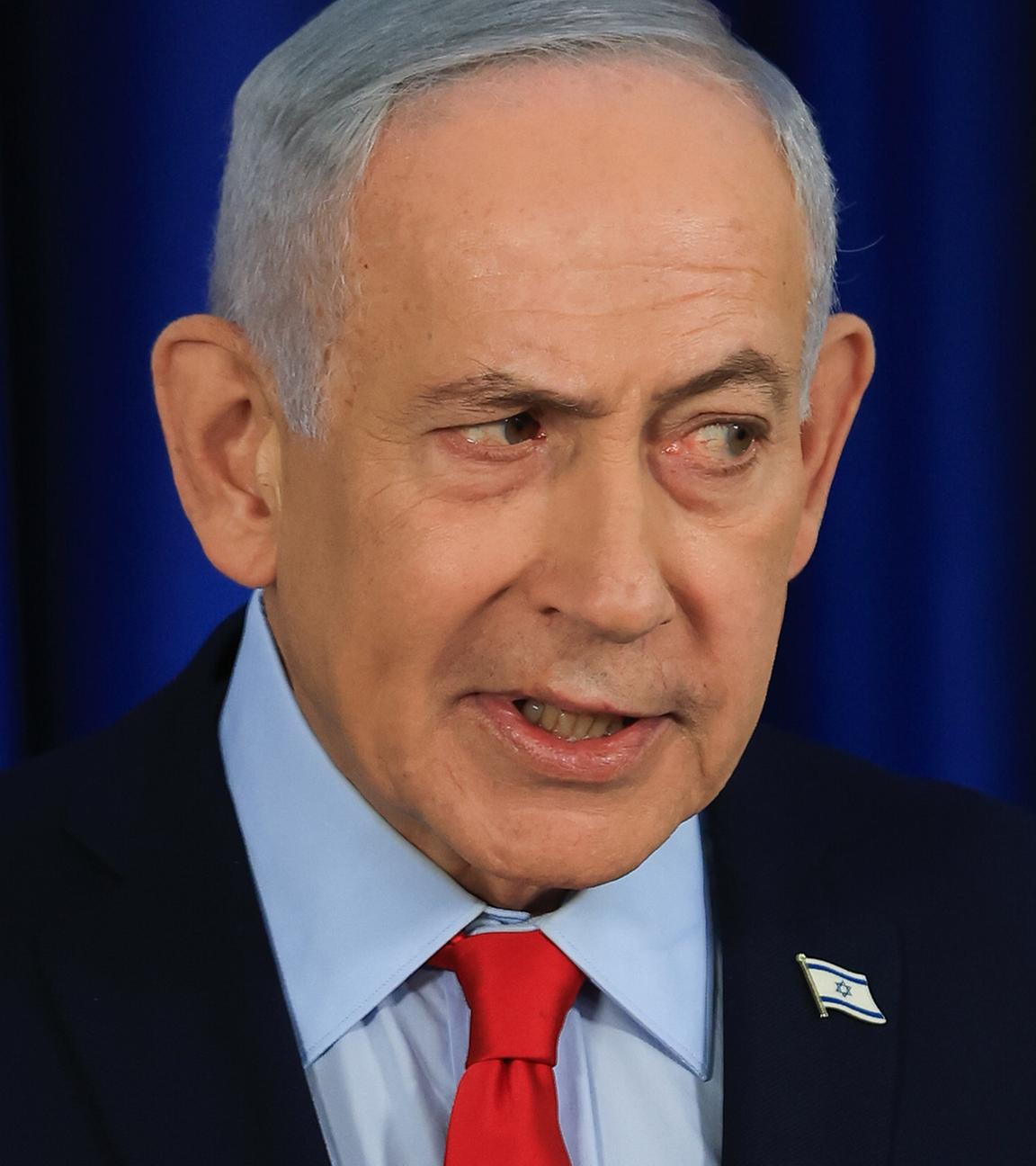  Der israelische Premierminister Benjamin Netanjahu spricht während einer Pressekonferenz in Jerusalem. (Archiv)