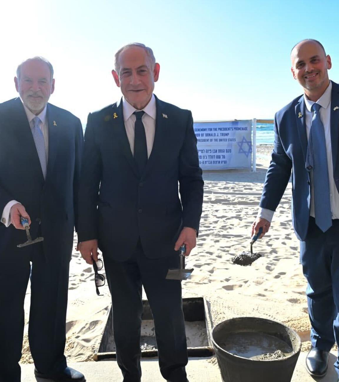 Netanjahu bei Grundsteinlegung für Strandpromenade