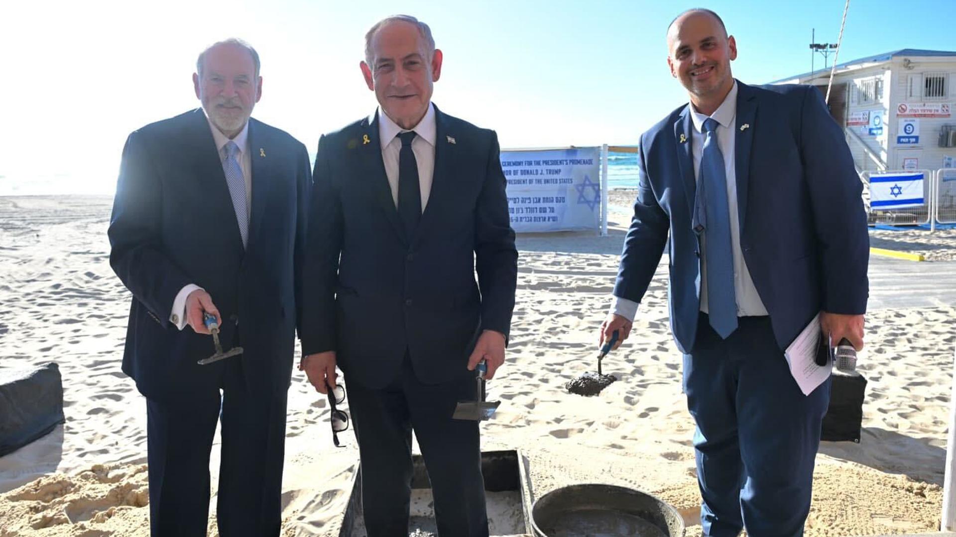 Netanjahu bei Grundsteinlegung für Strandpromenade