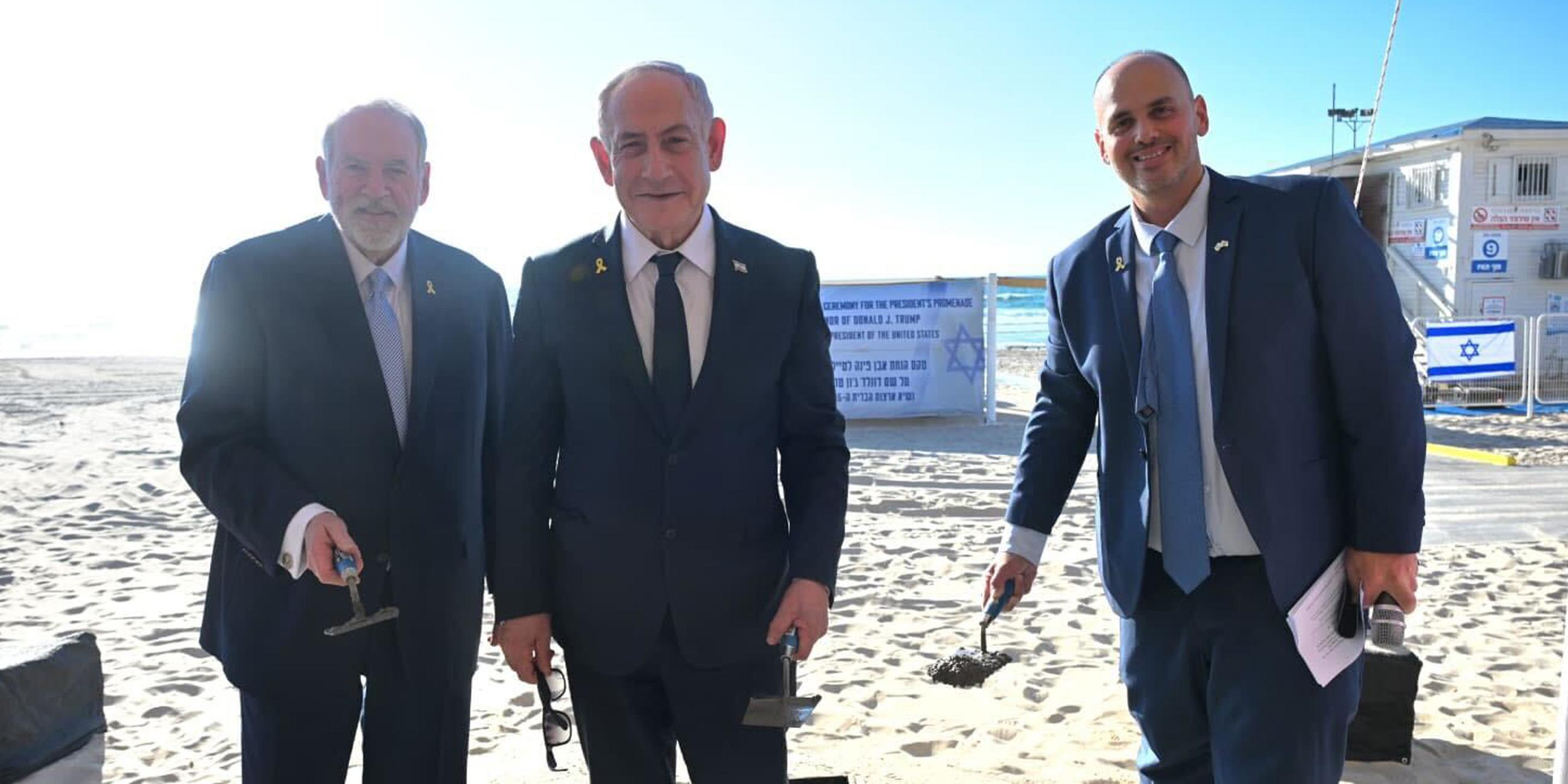 Netanjahu bei Grundsteinlegung für Strandpromenade