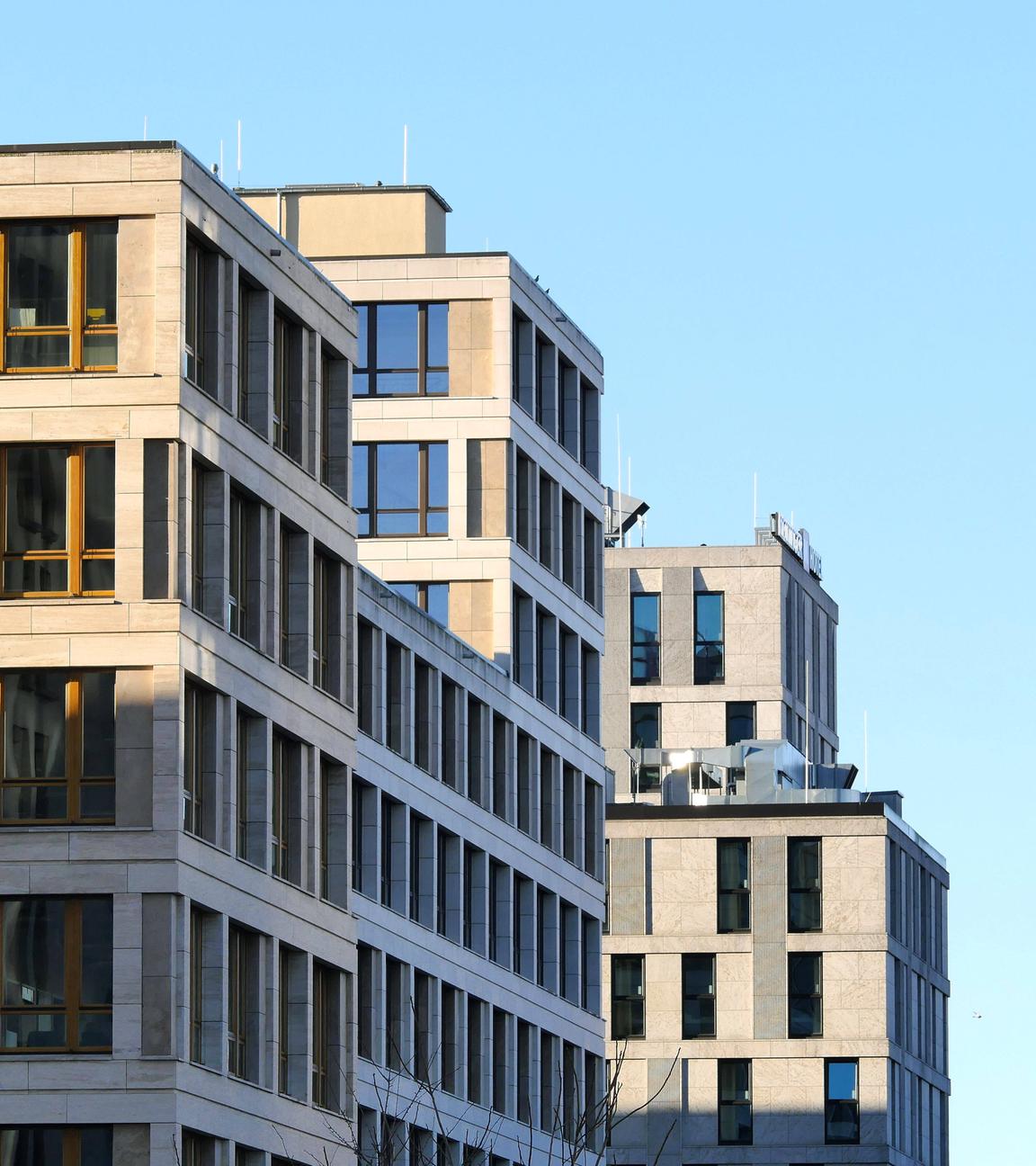 Neubauten in der Innenstadt von Berlin am 24.12.2025.