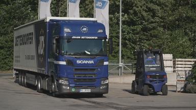 Ein LKW auf dem Betriebsgelände