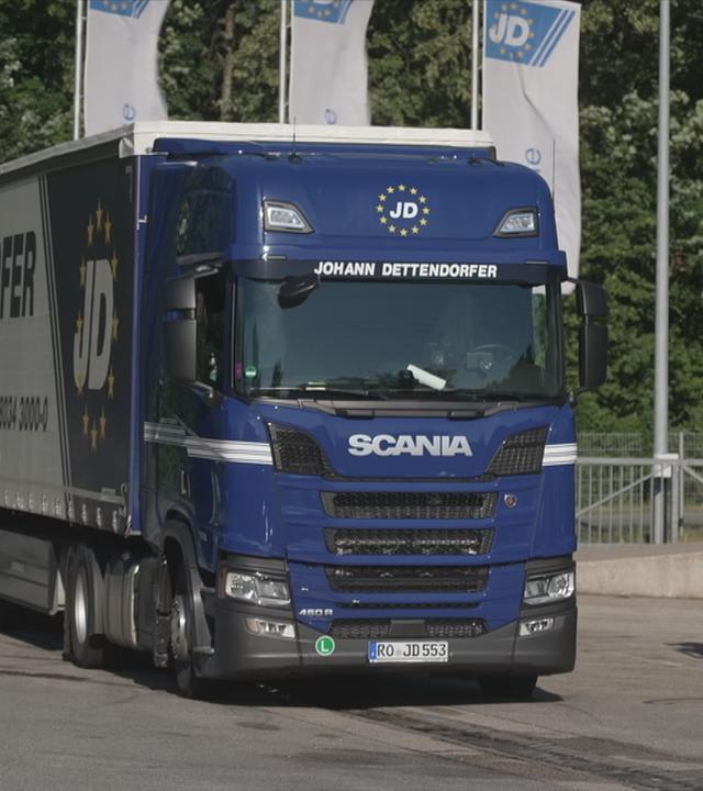 Ein LKW auf dem Betriebsgelände
