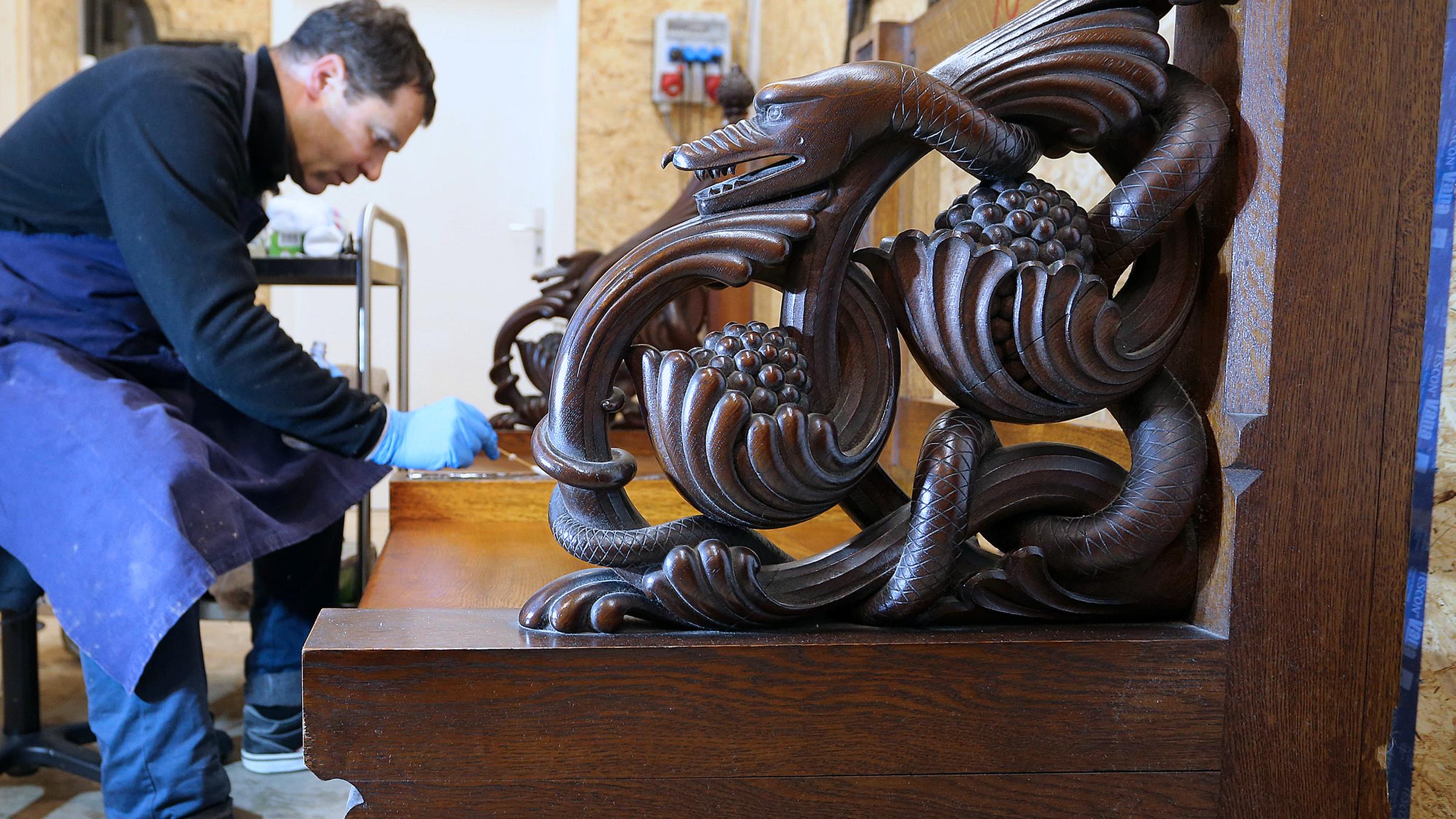 Schloss Neuschwanstein wird derzeit restauriert, aufgenommen am 16.01.2019 in Schwangau, Bbayern.