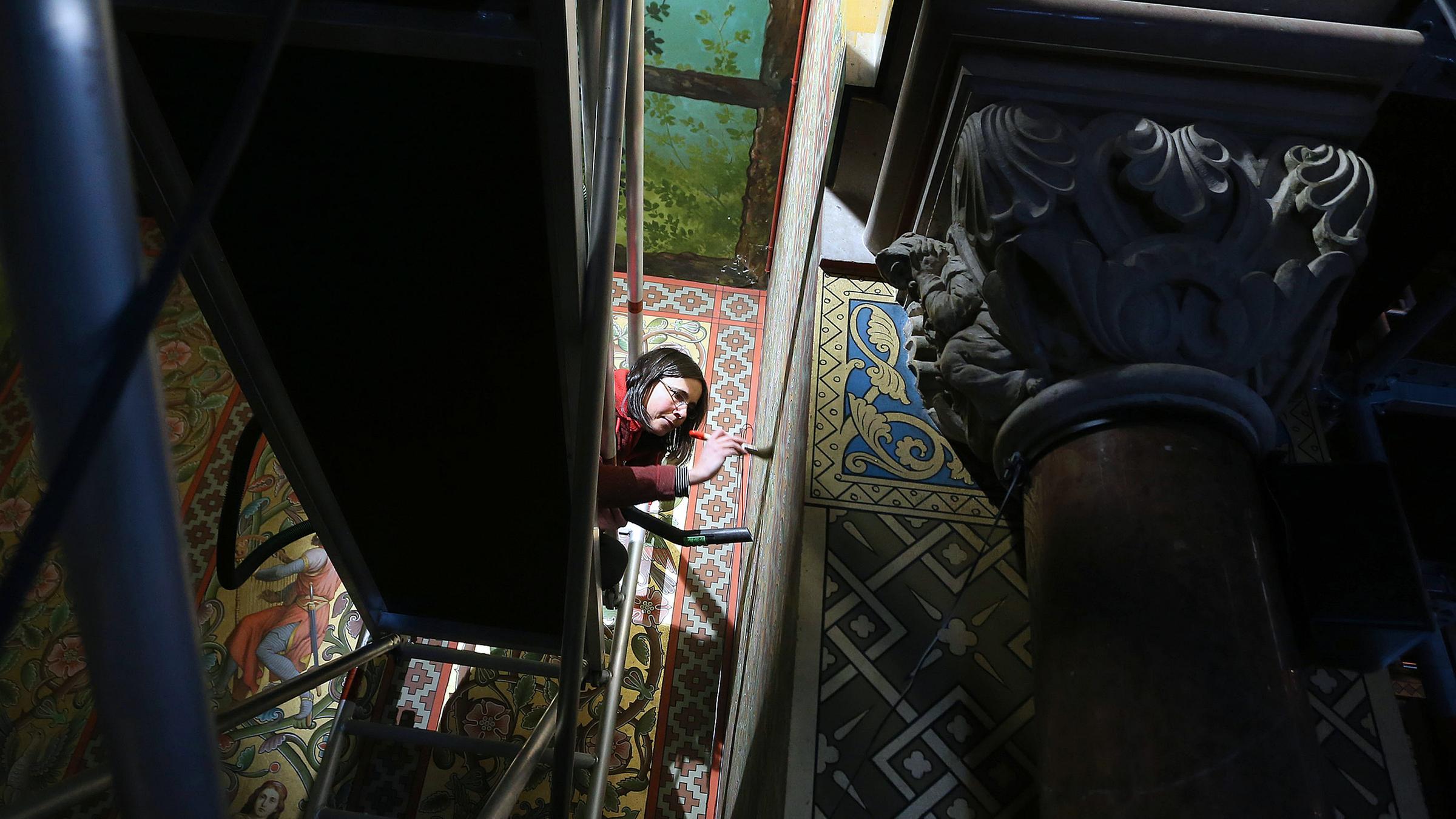 Schloss Neuschwanstein wird derzeit restauriert, aufgenommen am 16.01.2019 in Schwangau, Bbayern.