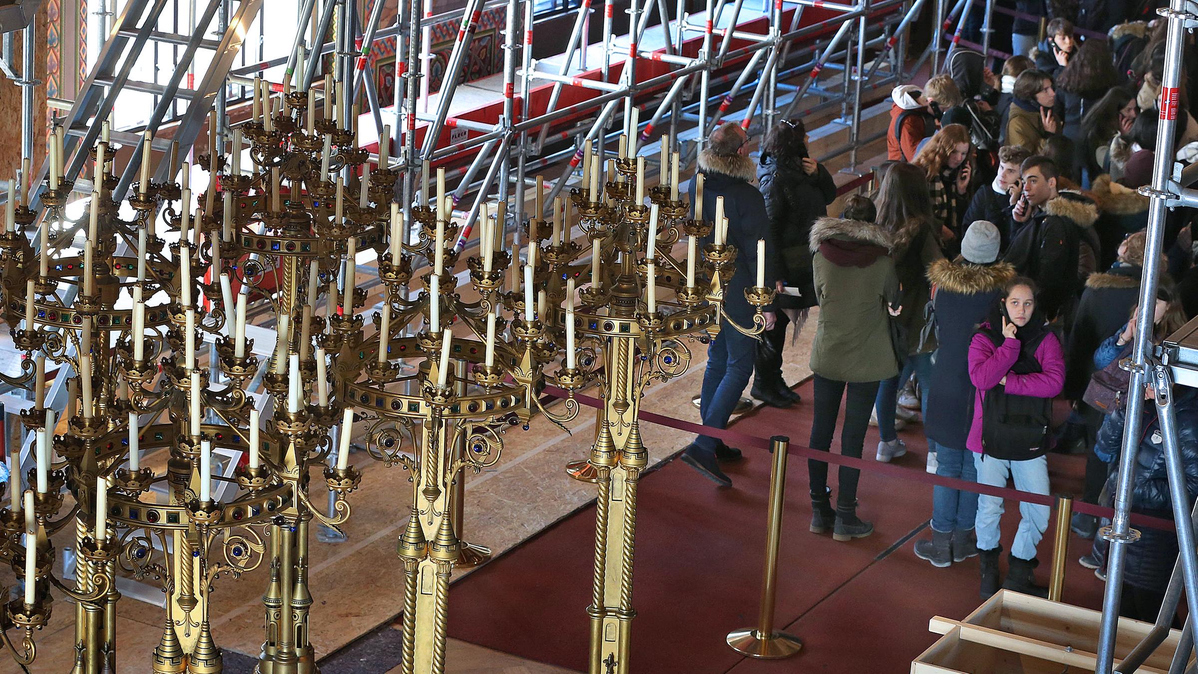 Schloss Neuschwanstein wird derzeit restauriert, aufgenommen am 16.01.2019 in Schwangau, Bbayern.