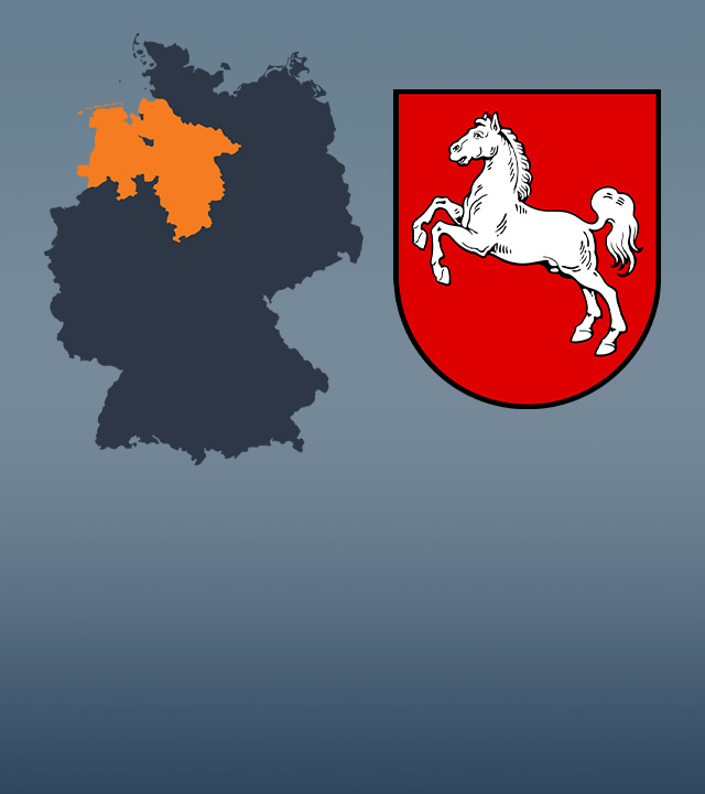 Wahlkreise und Flagge von Niedersachsen
