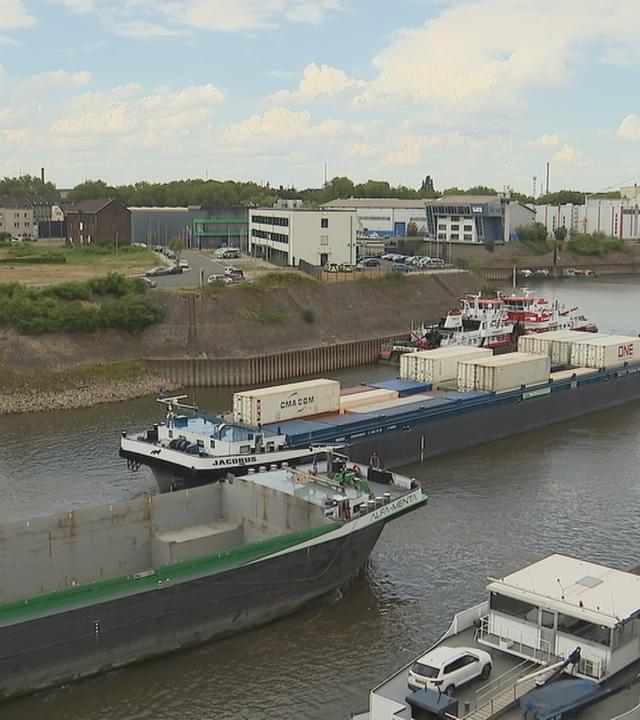Historisches Niedrigwasser am Rhein