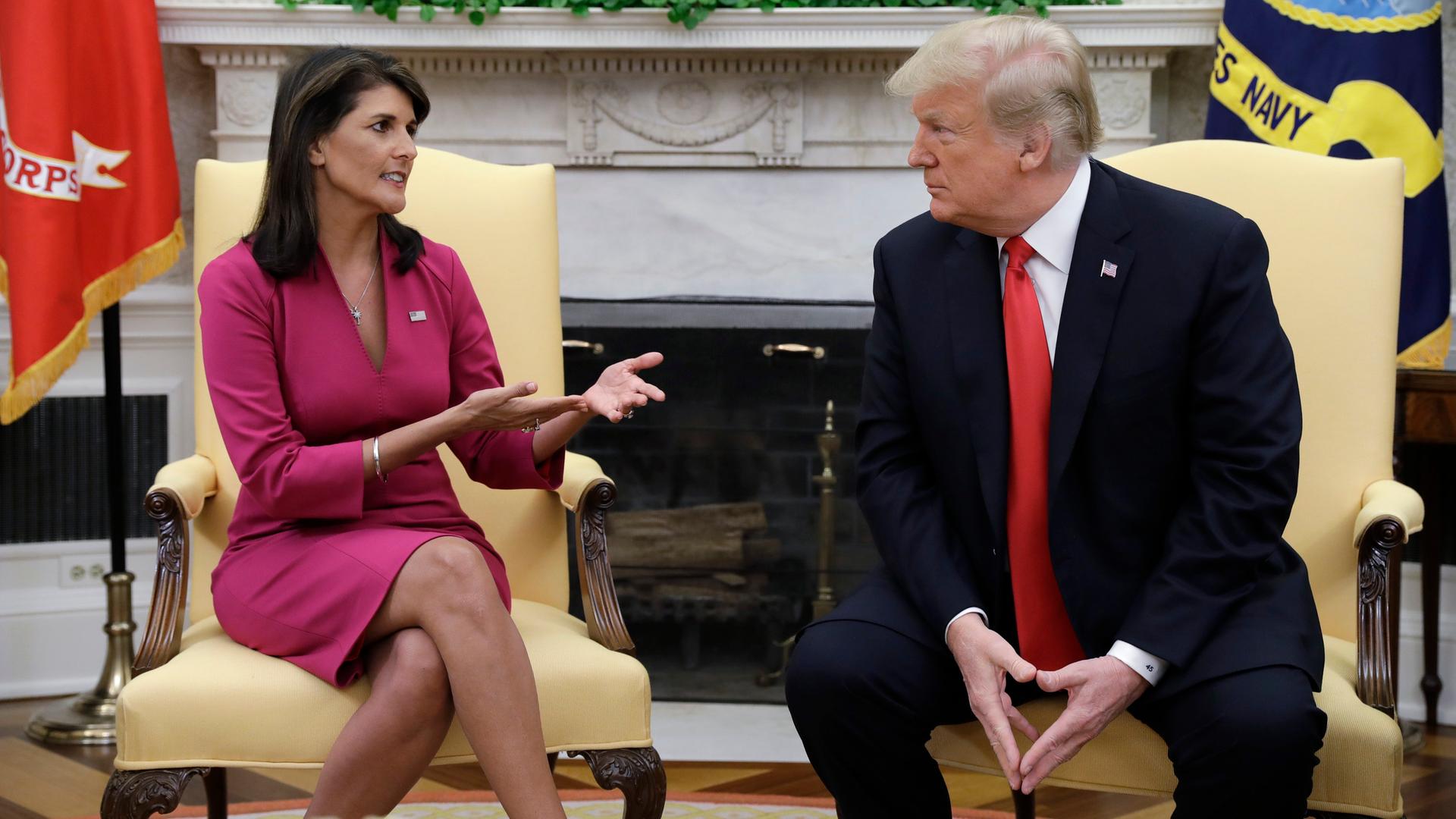Nikki Haley und Donald Trump am 09.10.2018 in Washington (USA)