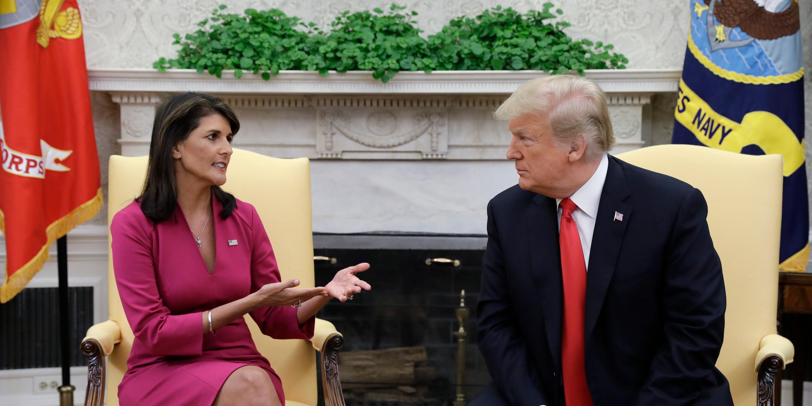 Nikki Haley und Donald Trump am 09.10.2018 in Washington (USA)