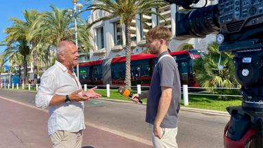 Patrick Prigent während eines Interviews in Nizza.