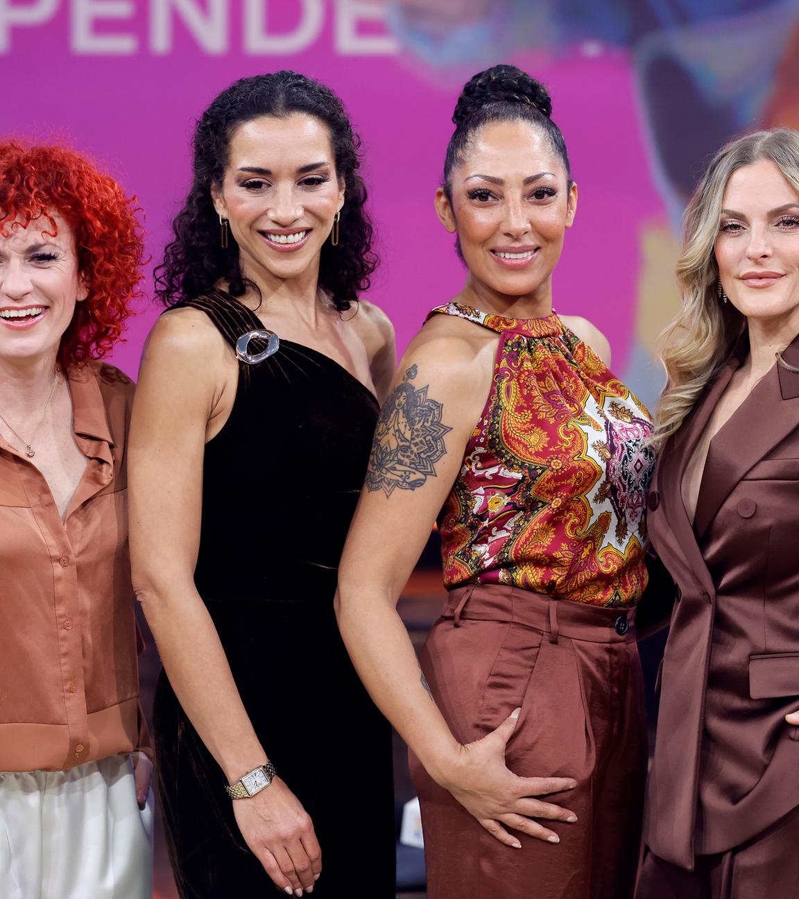 Sängerinnen Lucy Diakovska, Nadja Benaissa, Jessica Wahls und Sandy Mölling von der Band No Angels beim 30. RTL-Spendenmarathon 2025im Studio 8 der EMG Studios. 