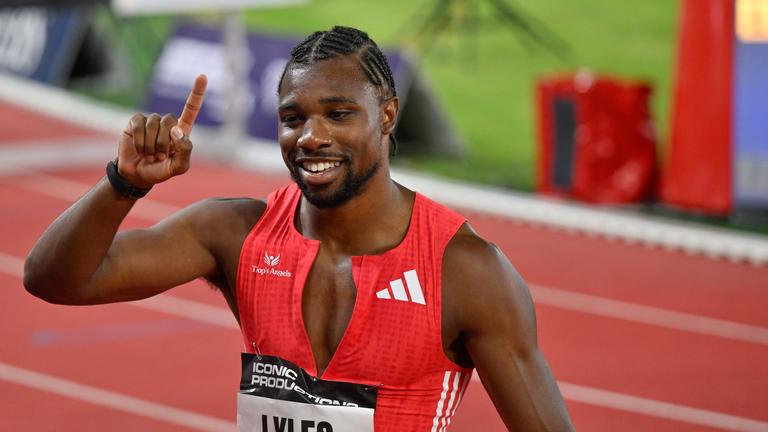 Noah LYLES (USA) Sieger bei der Wanda Diamond League 2025.
