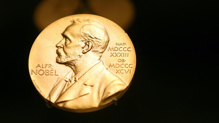 Nobelpreis-Medaille für Physik, Vorderseite.