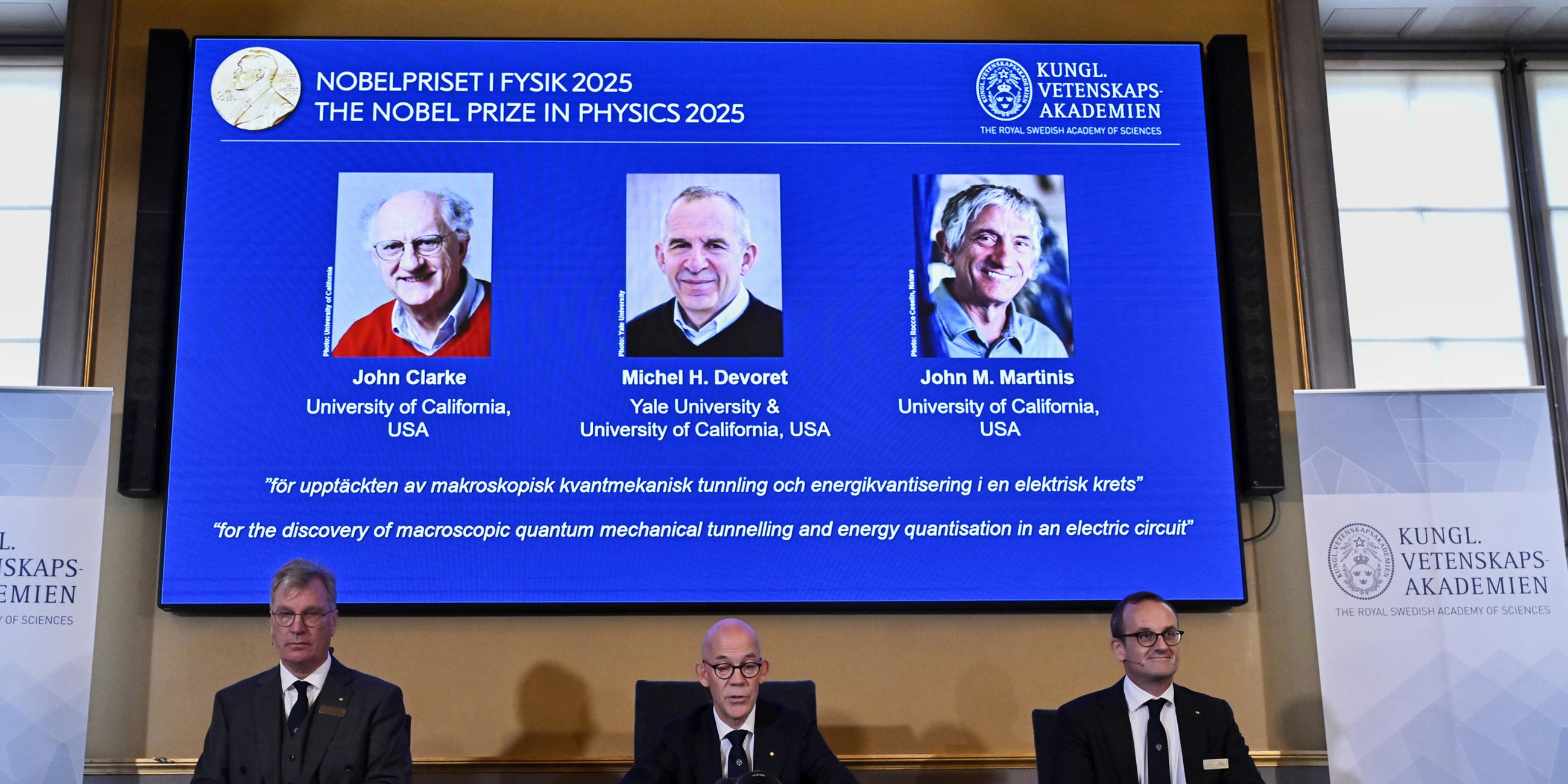 Nobelpreis für Physik: John Clarke, Michel H Devoret and John M. Martinis
