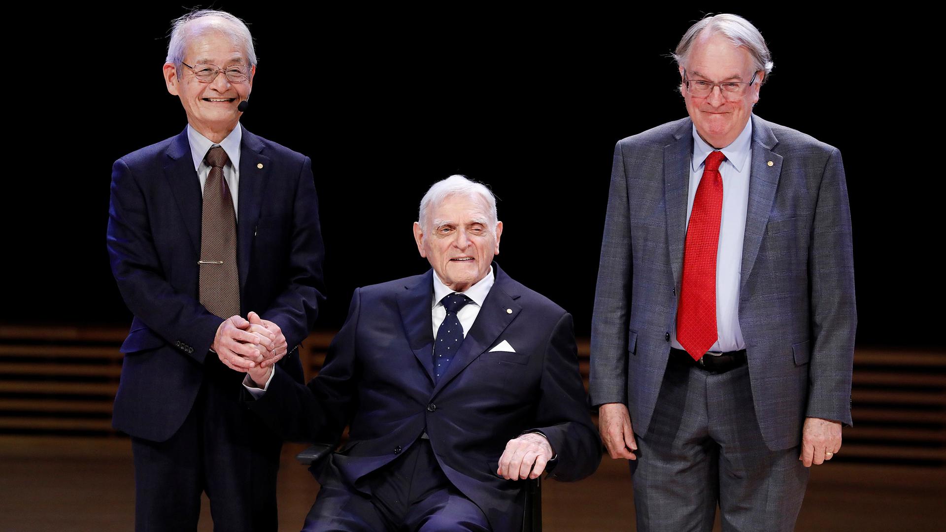 Chemie-Nobelpreisträger: Akira Yoshino, John B. Goodenough und M. Stanley Whittingham.