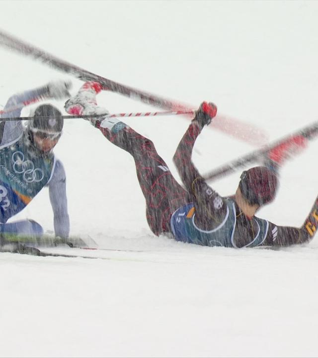 Sturz bei der Nordischen Kombination