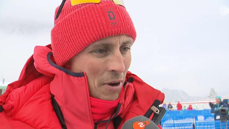 Noko-Bundestrainer Eric Frenzel nach dem Olympischen Teamsprint ohne deutsche Medaille