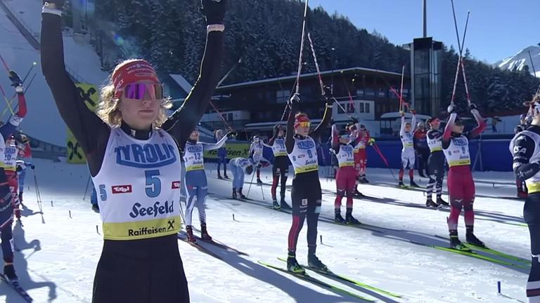 Protest der Nordischen Kombiniererinnen gegen das Startverbot bei Olympia