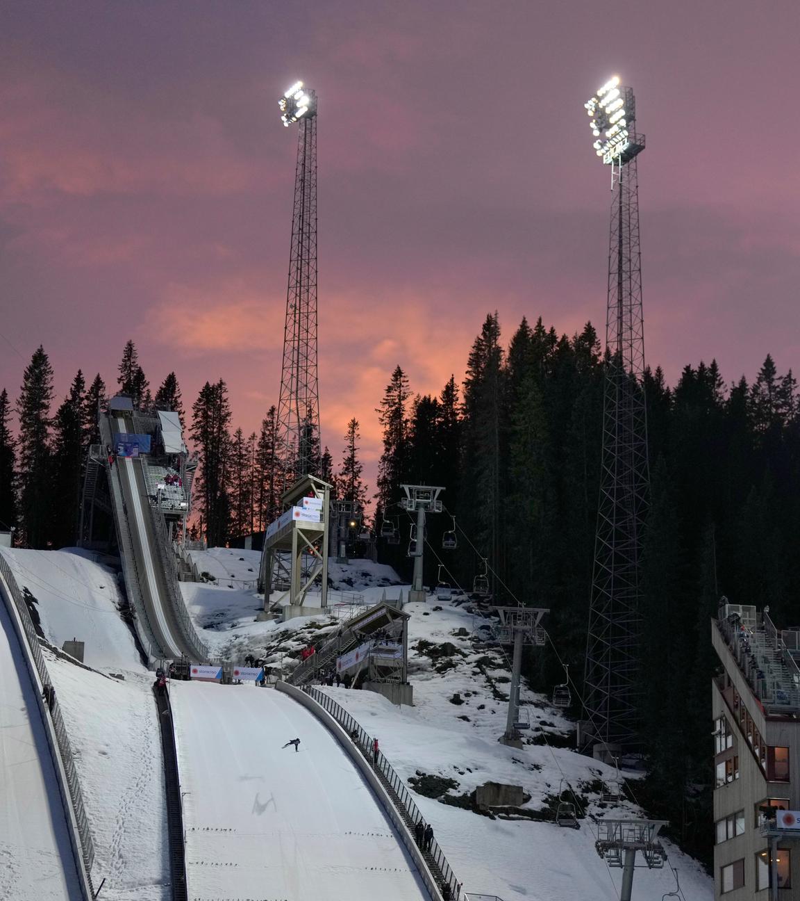 Die kleine Skisprungschanze im norwegischen Trondheim