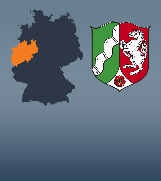 Wahlkreise und Flagge von Nordrhein-Westfalen