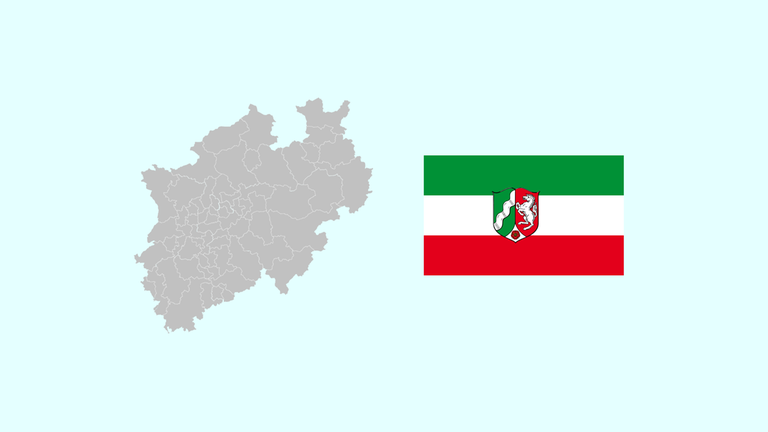 Wahlkreise und Flagge von Nordrhein-Westfalen