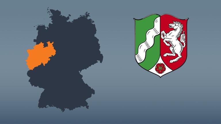Wahlkreise und Flagge von Nordrhein-Westfalen