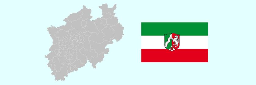 Wahlkreise und Flagge von Nordrhein-Westfalen