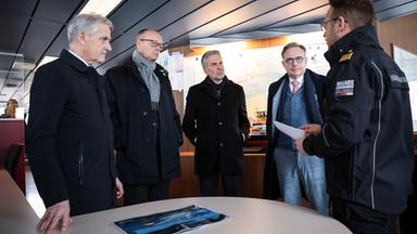  Bundeskanzler Friedrich Merz, Jonas Gahr Støre, Ministerpräsident von Norwegen, Dick Schoof, Ministerpräsident der Niederlande, und Bart de Wever, Premierminister von Belgien