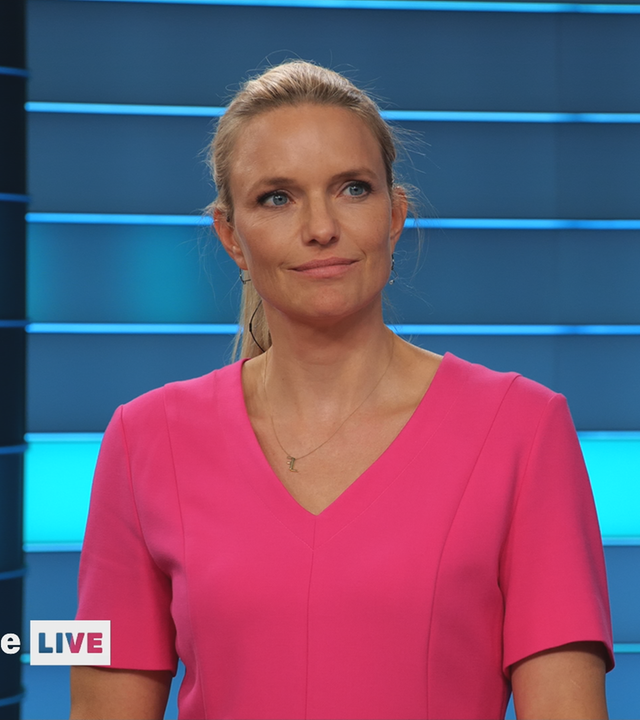 Sarah Tacke, Leiterin von ZDF Recht und Justiz, bei ZDFheute live.