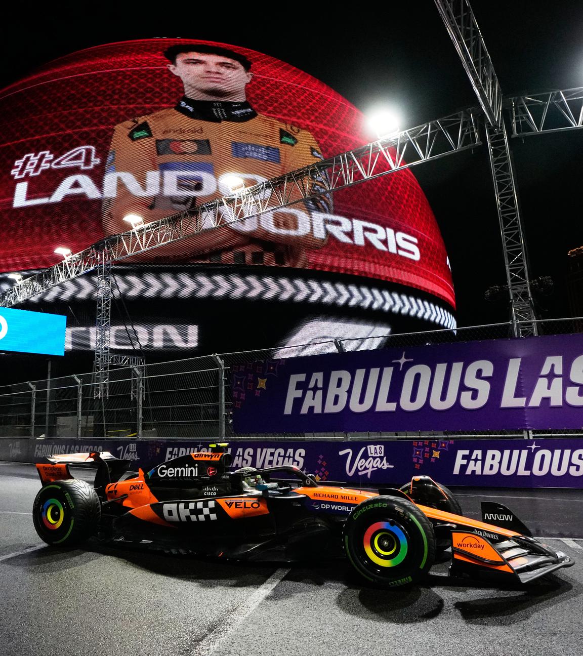 McLaren-Fahrer Lando Norris beim Qualifying zum Formel-1-Rennen in Las Vegas Grand Prix