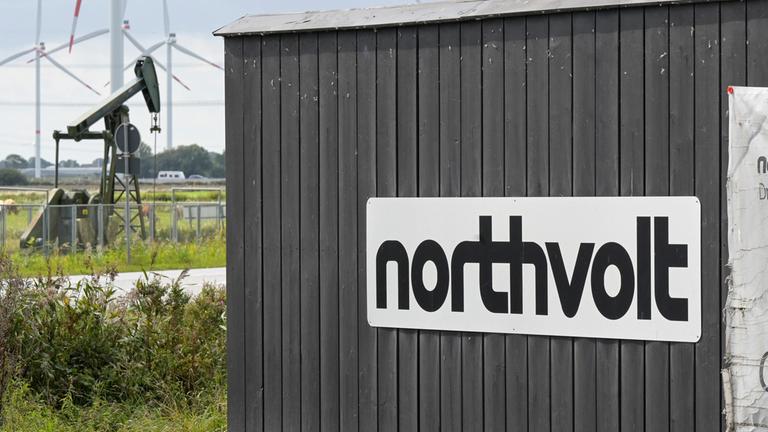 Logo der Firma Northvolt. (Archiv)