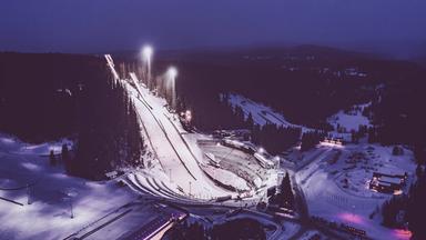 Norwegen, Trondheim, Skisprungschanzen des Granasen Skicenters