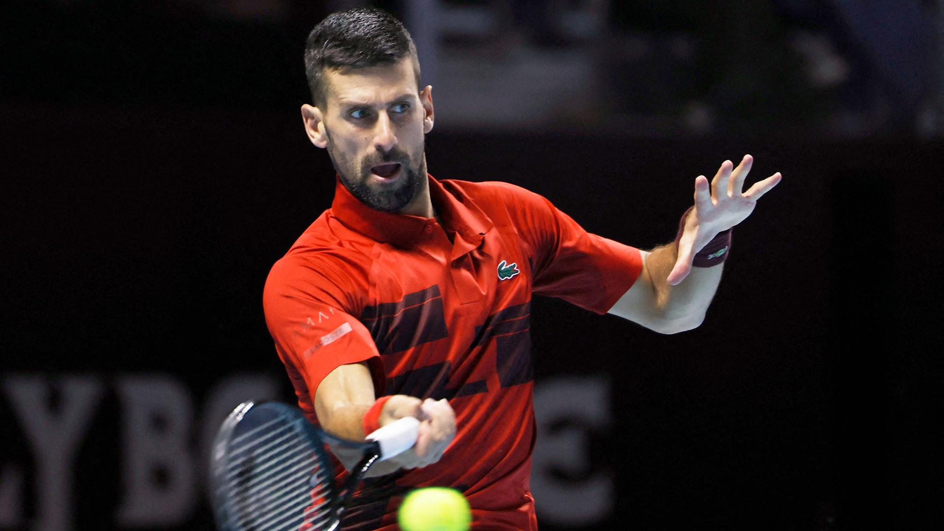 Der serbische Titelverteidiger Novak Djokovic am 19.10.2024 in Riyadh