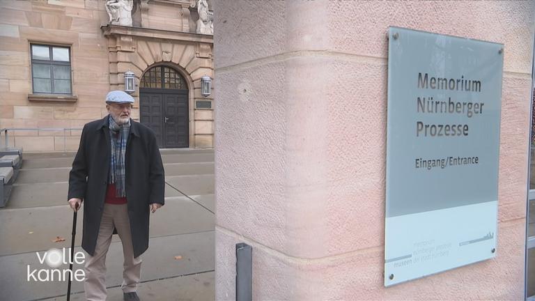 Niklas Frank vor dem Memorium der Nürnberger Prozesse