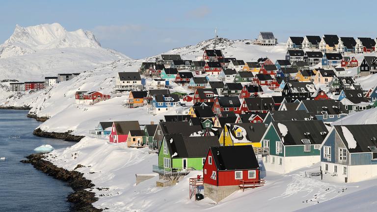 Blick auf einen Teil der grönländischen Hauptstadt Nuuk. 