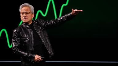 NVIDIA-CEO Jensen Huang hält seine Keynote-Rede im Rahmen der KI-Messe COMPUTEX 2026 in Taipeh, Taiwan, am 1. Juni 2026. 