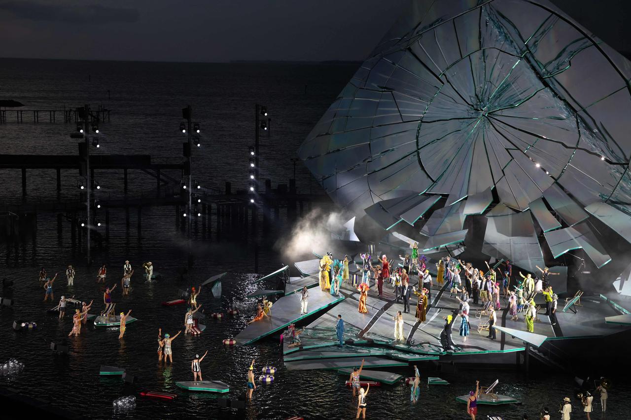 Österreich, Bregenz: Presseprobe "La Traviata" auf der Seebühne