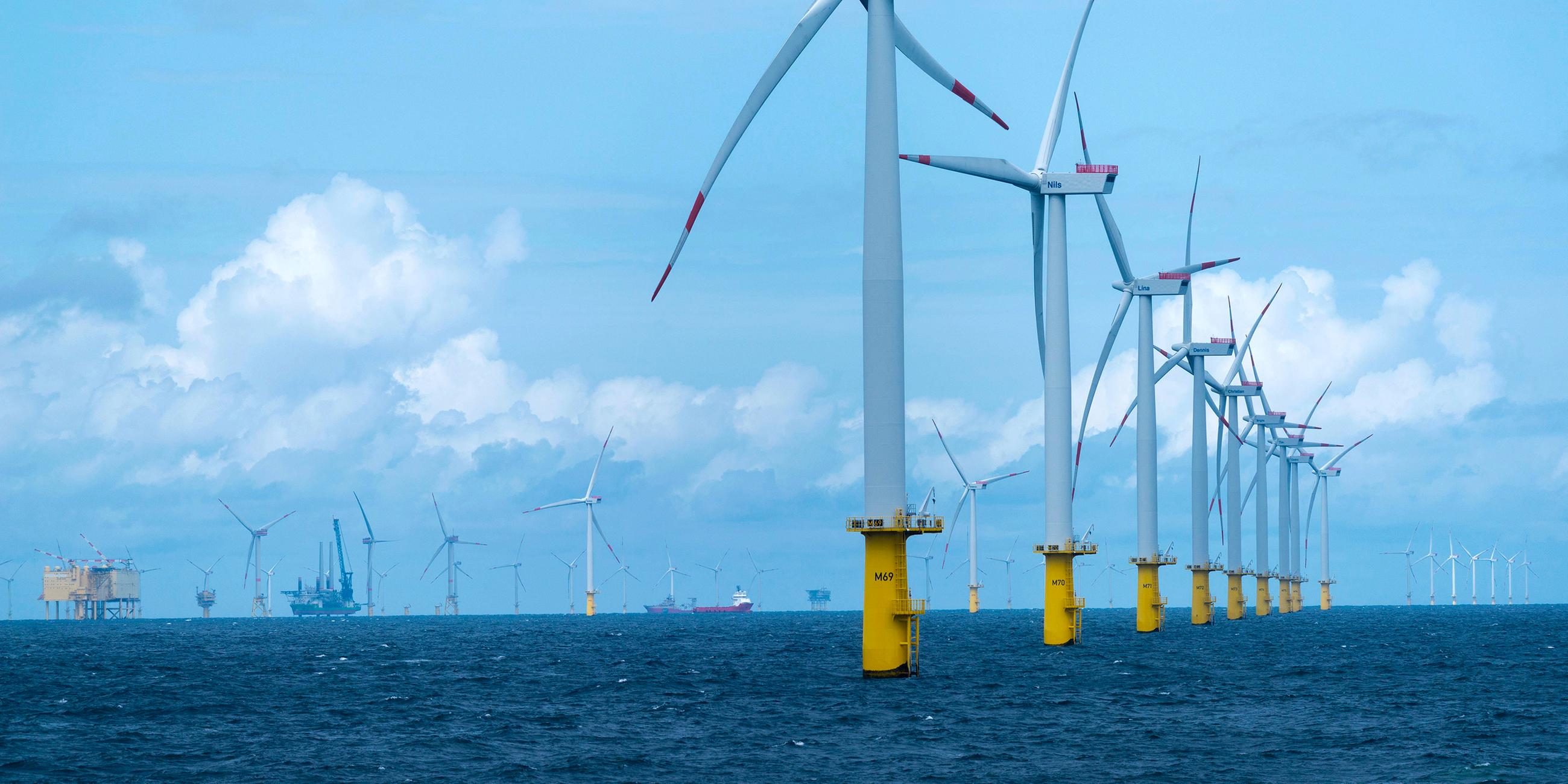 Offshore-Windpark Meerwind, nordwestlich von Helgoland