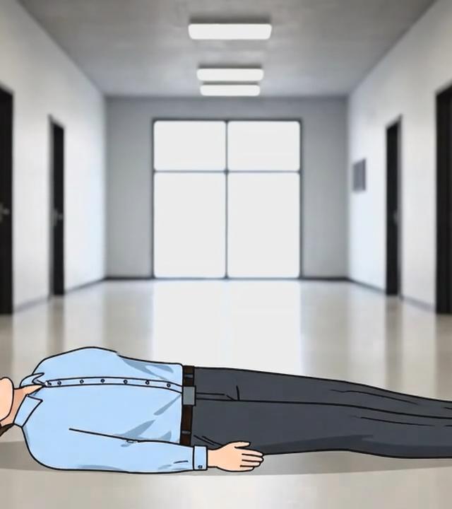 Graphisch dargestellt: Mann liegt auf einem Boden