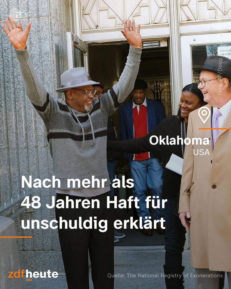 In den USA ist ein Mann nach mehr als 48 Jahren Haft für unschuldig erklärt worden.