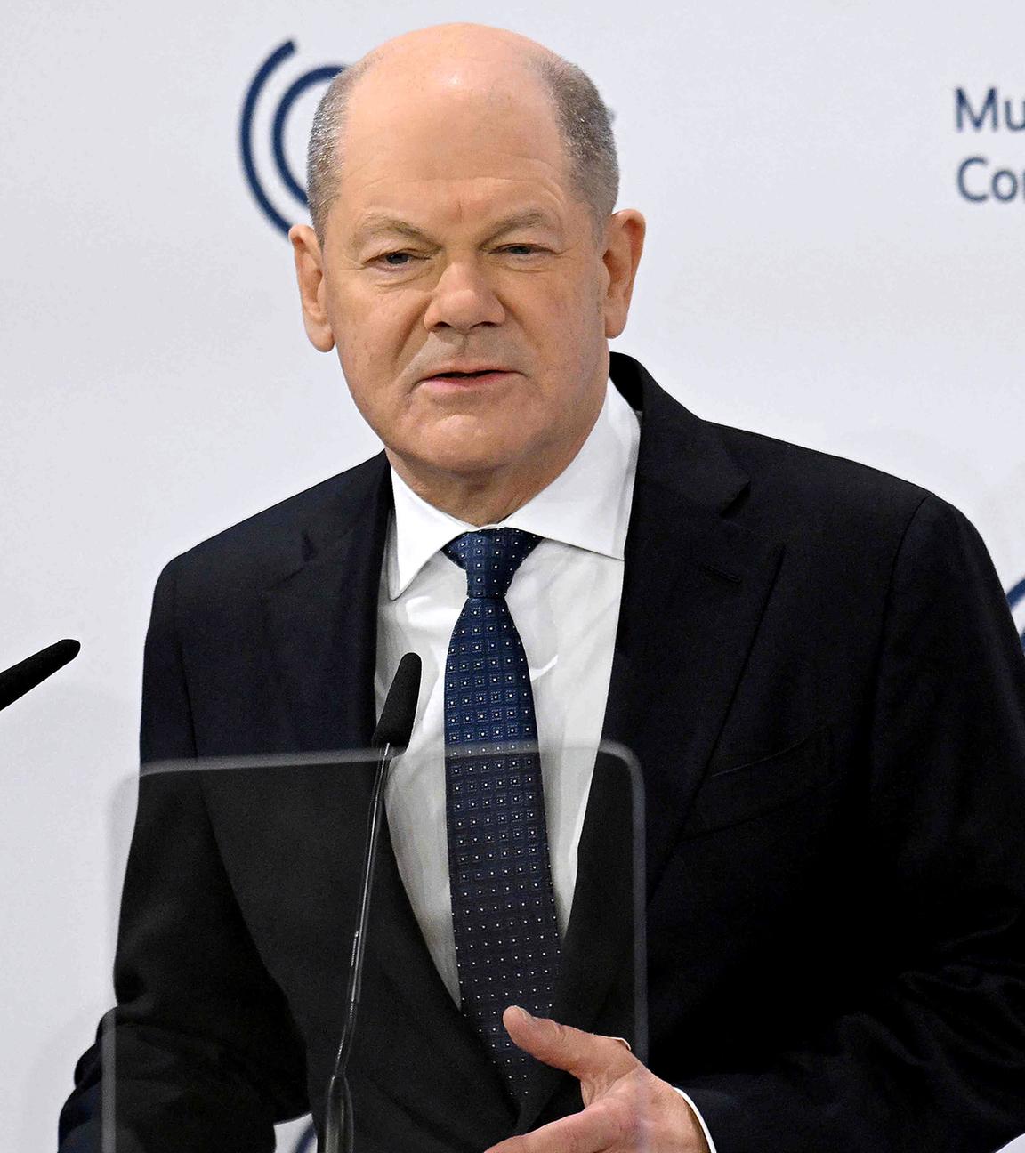 Olaf Scholz bei der Münchner Sicherheitskonferenz, aufgenommen am 15.02.2025