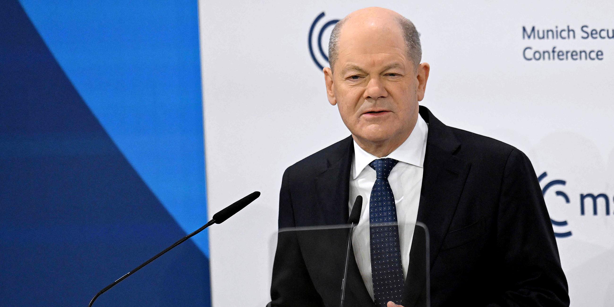 Olaf Scholz bei der Münchner Sicherheitskonferenz, aufgenommen am 15.02.2025