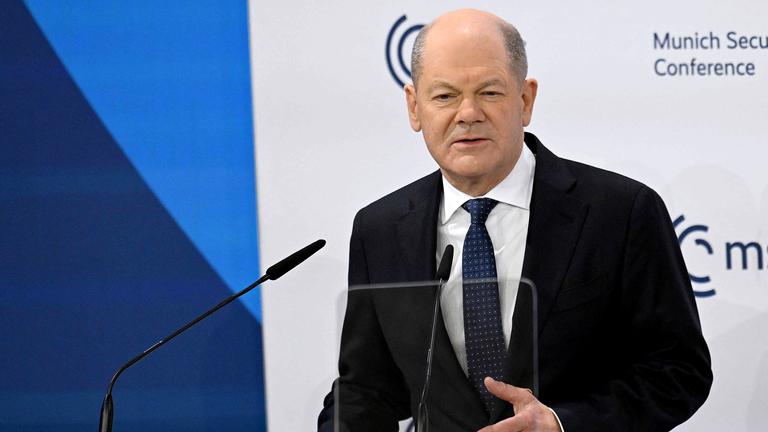 Olaf Scholz bei der Münchner Sicherheitskonferenz, aufgenommen am 15.02.2025