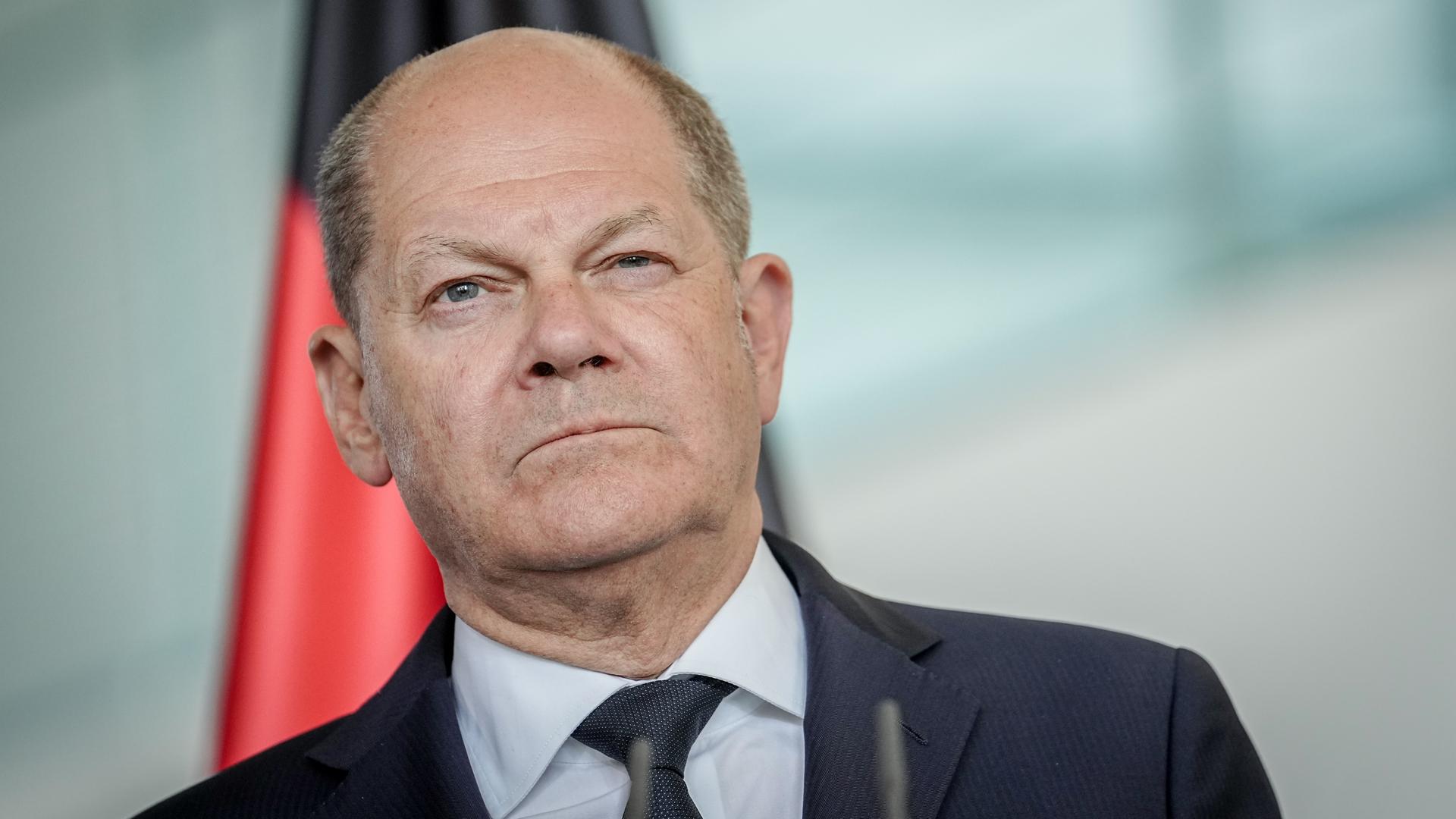 Bundeskanzler Olaf Scholz spricht über die Lage im Gazastreifen.
